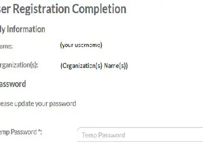 user registration completion screenshot