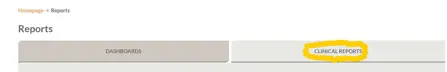 screenshot for selecting clinical reports in the BIS
