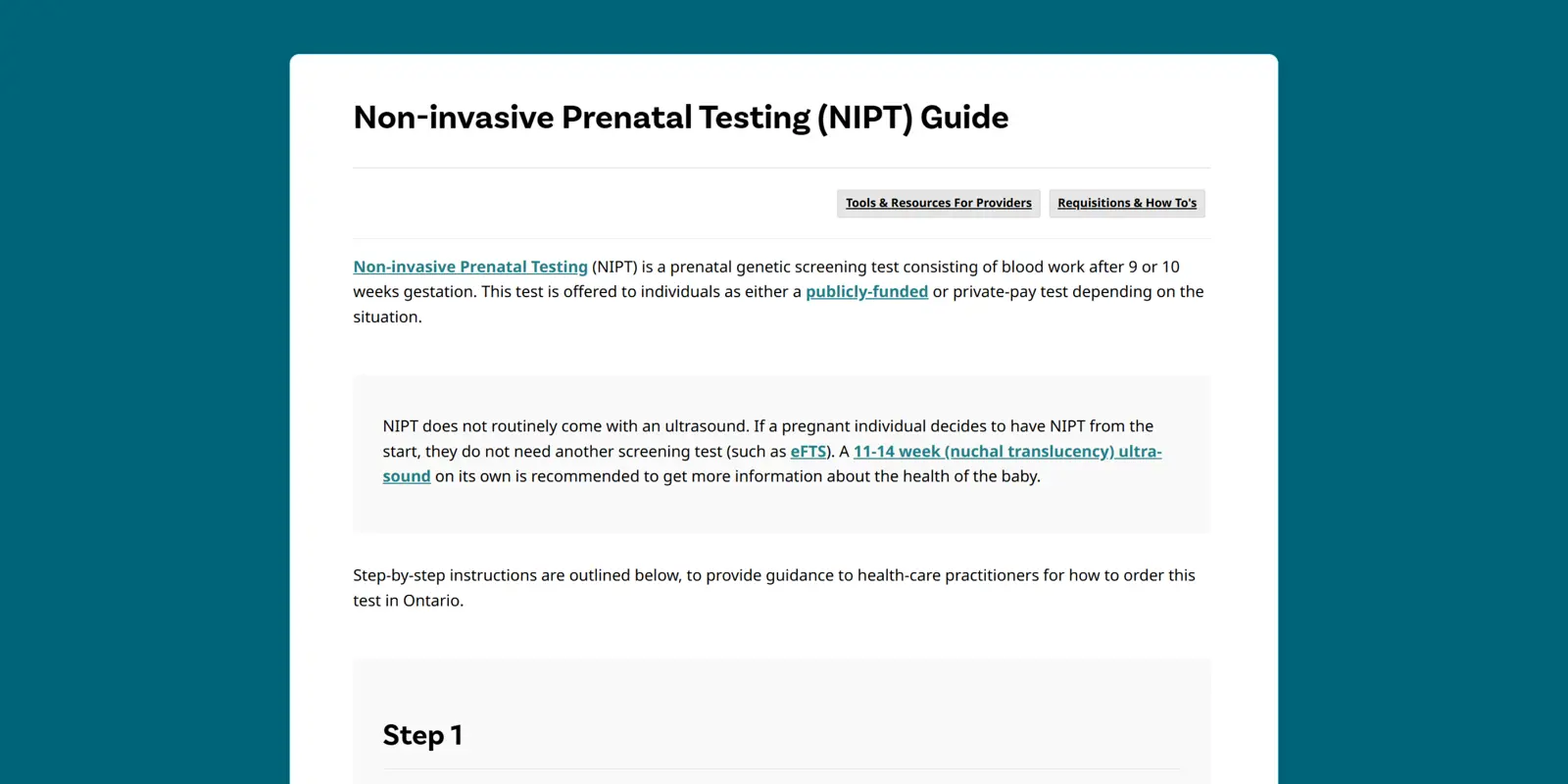 Requisitions and Ordering Guides | Prenatal Screening Ontario