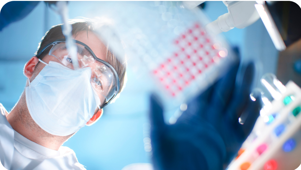 man performing experiments