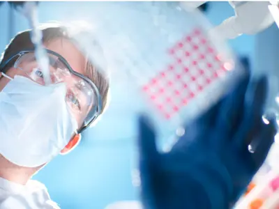 man performing experiments